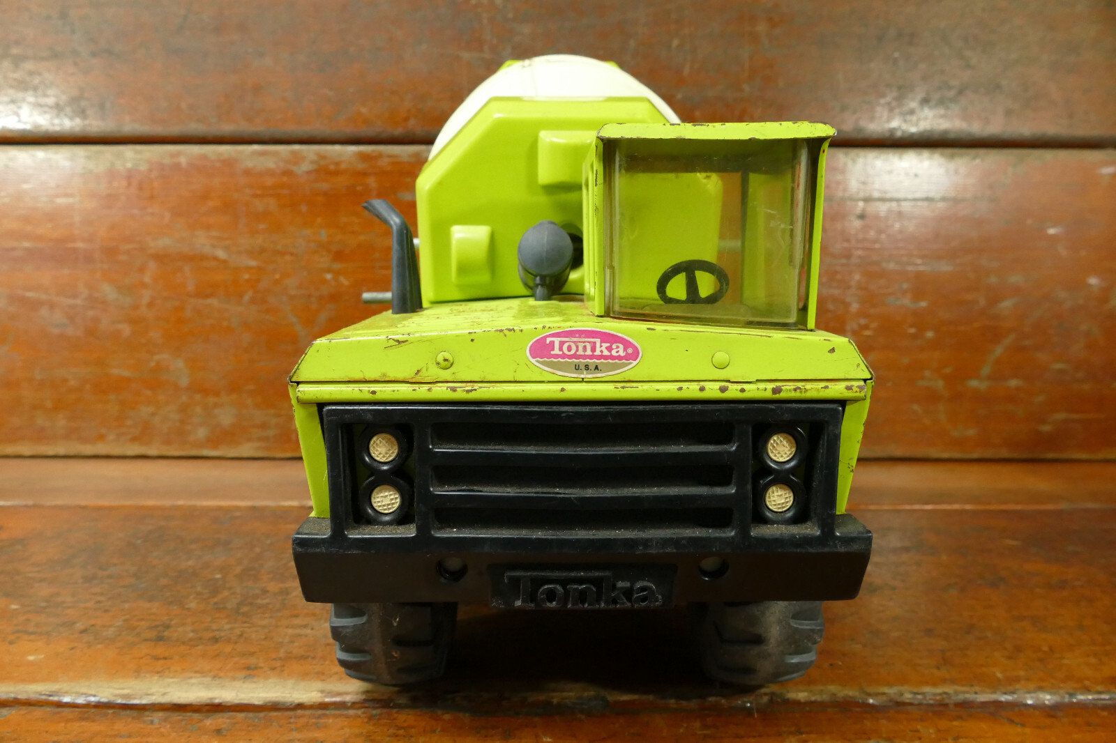 Vintage 1970s Mighty Tonka Mixer Cement Truck Lime Green Tandem Axle
