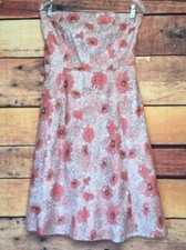 Pretty in Barbie Pink Floral Ann Taylor Loft Dress Size 6 Tulle