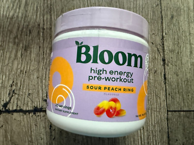 New Bloom Nutrition High Energy Pre-Workout, Sour Peach Ring (25 Servings)