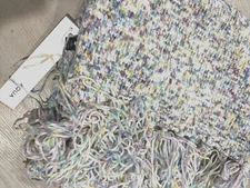 AQUA Flecked Rib Knit Scarf One size Soft Multi Colored