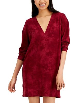 Jenni Women's Long Sleeve V-Neck Tie Dye Sleep Shirt Nightgown