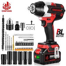 1800Nm Electric Cordless Impact Wrench 1/2'' High Power Driver Variable Speeds 