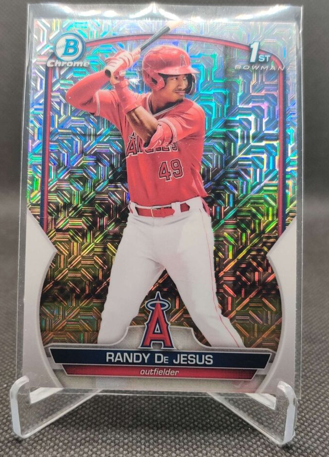 2023 Bowman Chrome BCP-19 Randy De Jesus Mega Mojo LA Angels baseball card