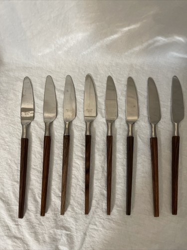 Japan Wood Handle Knives Stainless Flatware Knife Silverware 8 Piece Set - Picture 9 of 21