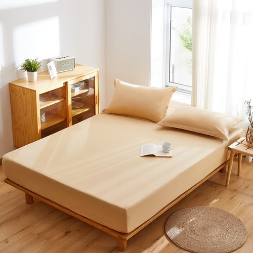 100% Cotton Fitted Bed Sheet Thick Mattress Cover Protective Cover Queen King - Bild 11 von 19