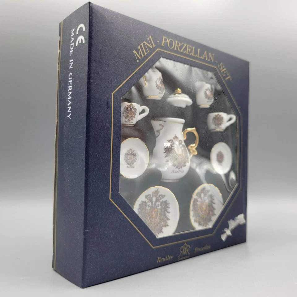 Miniature Porzellan Set Austria Emblem Design Design Reutter Germany Porcelain - Image 2 of 4