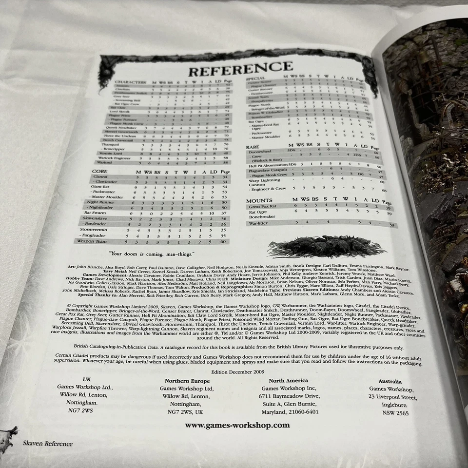 Warhammer Fantasy Skaven 2009 Army Book 7th Edition Softcover - Image 4 of 4