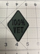 100% VET Diamond Shaped Biker Style See/Iron On Patch