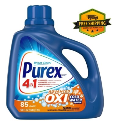 Purex Liquid Laundry Detergent Plus OXI 128 Fluid Ounces, 85 Wash Loads