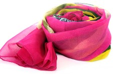 Women's Fashion Multi Colored Polyester Scarf for Women Fuchsia