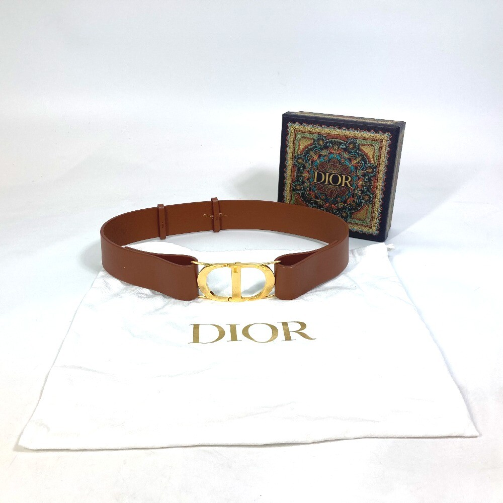 Dior CD logo SADDLE saddle CD buckle belt Leather Brown