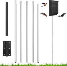 15 FT Telescoping Purple Martin Bird House Bat House Pole with Ground Socket for
