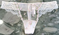 NEW Victoria Secret Dream Angels Rosebud Embroidery Thong Panty Pink XL or XXL