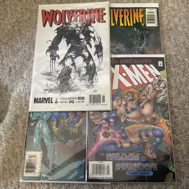 Uncanny X-Men & Wolverine 4 Comic Lot - All Newsstand Editions - All 7.0 - 8.0