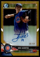 2018 Bowman Chrome #BCPA-JAL Jose Albertos Prospects Gold Refractor /50 Auto