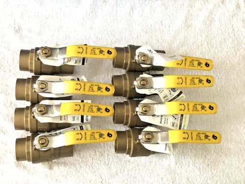 8-LOT  1 1/4" SWEAT BALL VALVE LEAD FREE FULL PORT BRASS VALVE FITTING