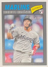 2026 Topps Heritage Heriberto Hernandez RC Miami Marlins #323 Dark Gray Border