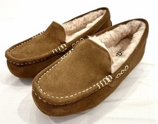 NEW UGG Ansley 1106878 Suede Wool Slip On Moccasin Slippers Shoes US 7 Woman