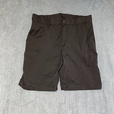 Mens Chino Shorts 34 Black Flat Front Slash P...
