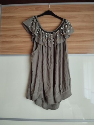 Tredy Shirt mit  Pallietten Gr. 4 (46/48) salbei