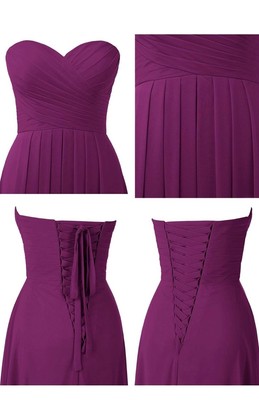alicepub bridesmaid dresses A-Line Maxi Luxe Satin Tea Length Bridesmaid Dresses COCOMELODY CB0853, Mauve Purple