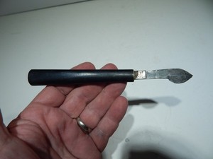 MILLER BROTHERS CUTLERY CO. 19TH CENTURY EBONY HANDLED MEDICAL SURGICAL SCALPEL 