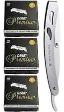 The Shave Factory Straight Edge Razor Kit (Matte / 300 Derby Premium Single Edge