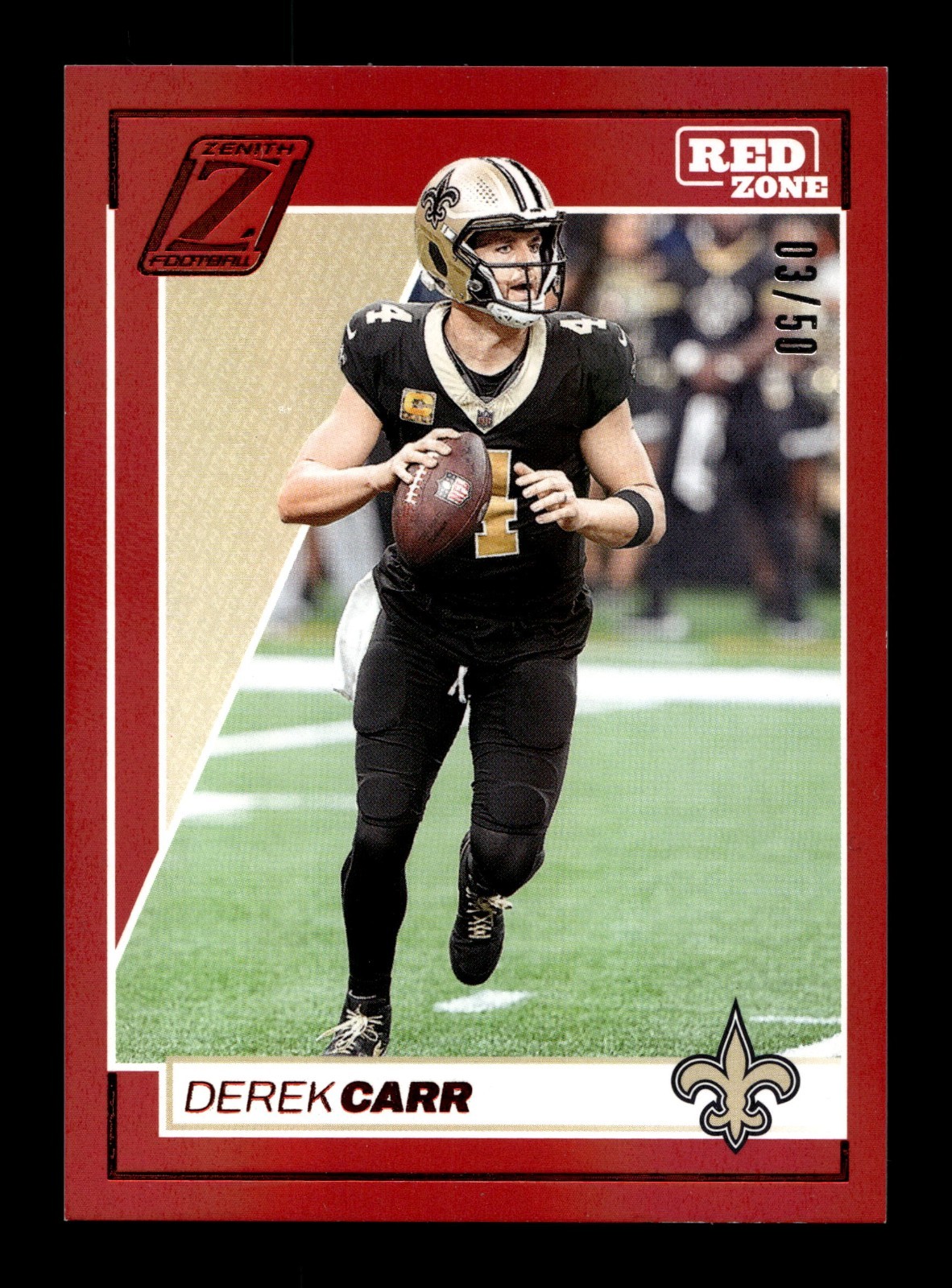 2024 Panini Zenith Red Zone Red #69 Derek Carr 3/50 SAINTS
