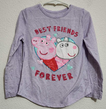 Jumping Beans Girls Sz 5 LongSleeve T-Shirt Best Friends Forever Peppa Pig Print