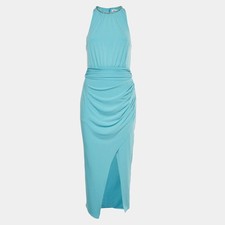 SelfPortrait Blue Jersey Halter Midi Dress S