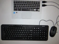 Macally USB Wired Keyboard and Mouse Combo Bundle for PC, Desktop Computer