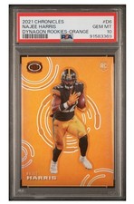 2021 Panini Chronicles Dynagon Rookies Orange Prizm SP /75 Najee Harris PSA 10 