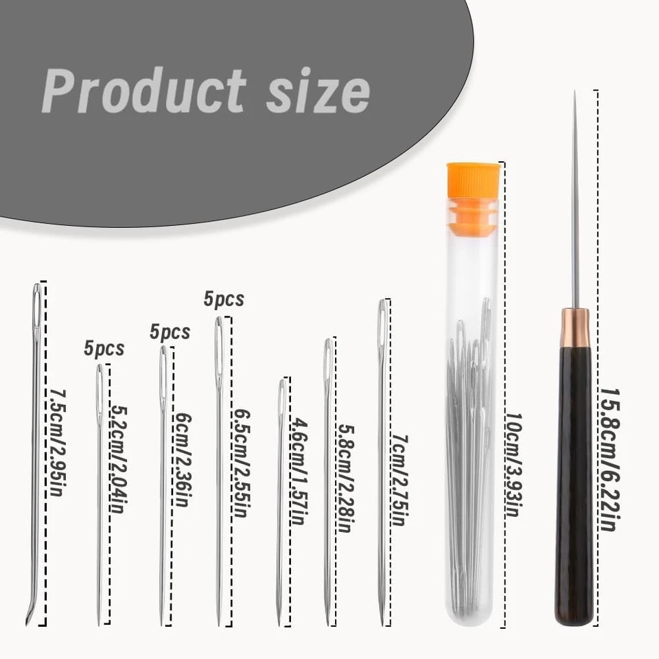 Leather Upholstery Sewing Waxed Thread Kit, 273 Yards Waxed Thread Sewing Nee... - Image 4 of 4