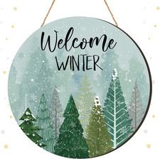 Winter Welcome Door Sign Snowflake Sign Wood Welcome Decoration Farmhouse Hangin