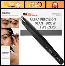 Ultra Precision Tweezers for Eyebrows & Facial Hair Removal, Sharp Slant Plucker