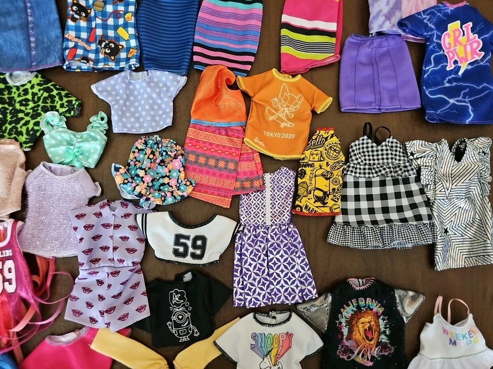 Lot Of Barbie Curvy Doll Clothes, Dresses, Tops, Skirts and Shorts - Image 4 of 4