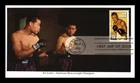 DR JIM STAMPS US COVER JOE LOUIS HEAVYWEIGHT BOXING CHAMPION FDC ALL OVER MYSTIC