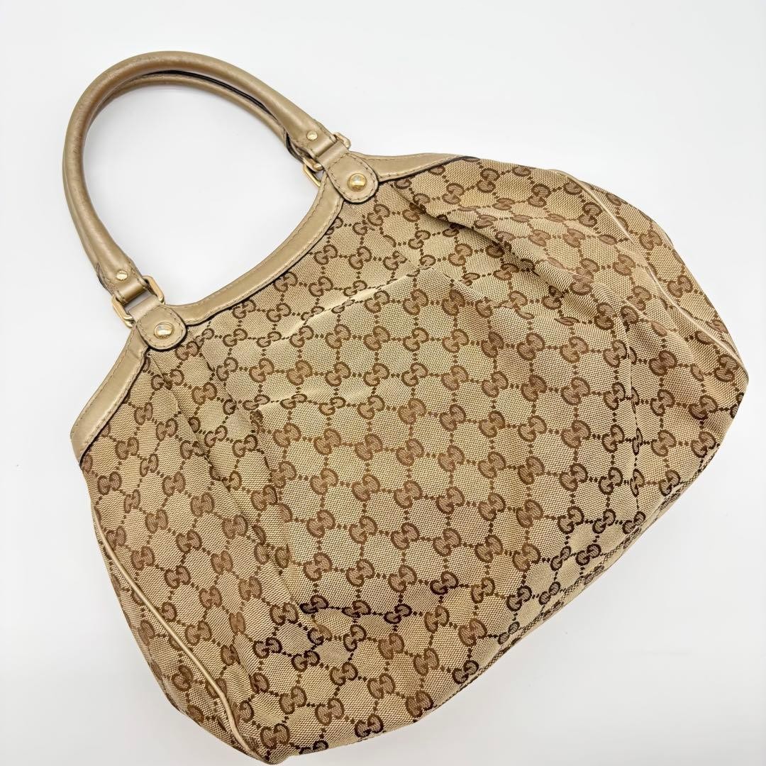 GUCCI Sukey GG Canvas Handbag Gold Beige — image 12