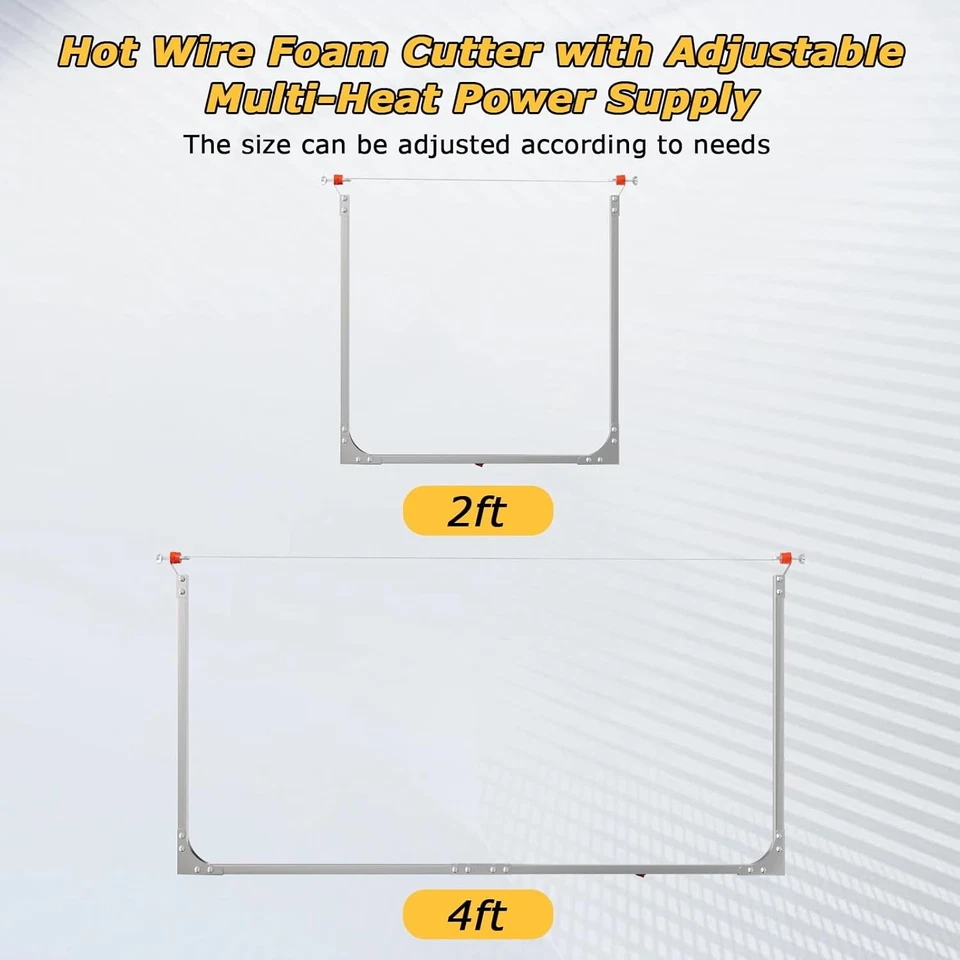 Cortador de espuma de alambre caliente ajustable de 4 pies con fuente de alimentación ajustable de calor múltiple Foto 2 de 4
