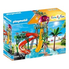 Playmobil Family Fun Water Park 70609 132pc Water Slides Playset Ages 4-10 NIB
