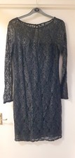  (¥W22). WALLIS  Ladies lined black lace  Dress  size 10 chest 32" 