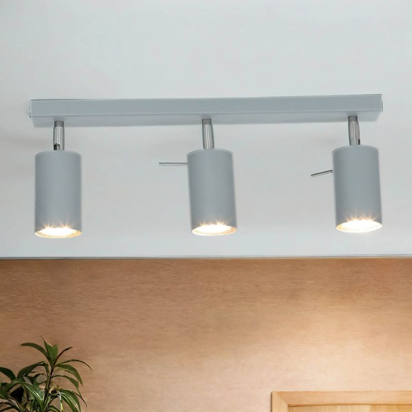 Grauer Deckenstrahler Metall L:45Cm 3X GU10 Vielseitig Modern KüChe Deckenlampe-image