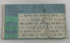 1999 03/09 BLACK CROWS Concert Ticket-Fort Wayne Coliseum