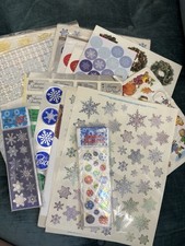 Christmas Sticker Lot Vintage New Foil Greeting Reward Envelope Sealer