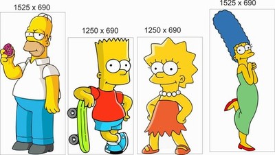 The Simpsons Vinyl Wandbild Aufkleber 150cm hoch. 1 Figur 29£ Sie wählen