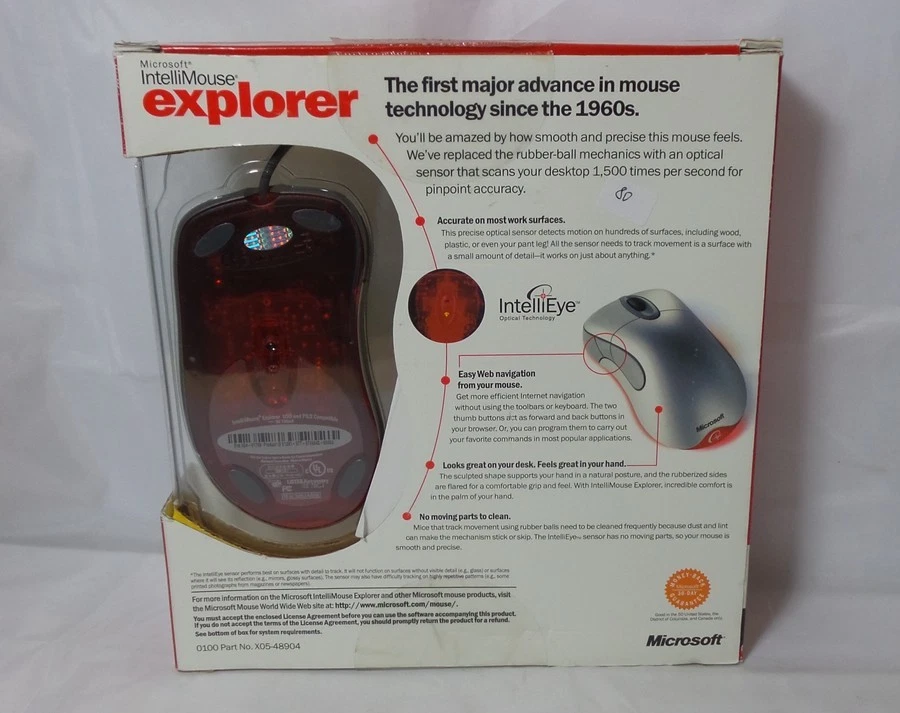 Boxed Microsoft IntelliMouse Explorer - Laser - Wired - USB (B75-00001) - Image 2 of 2