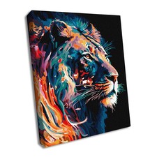 Ideyka Painting by Numbers kit Graceful lion with extra metallic paints KHO6517