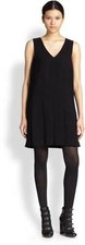 Marc Jacobs Black Crepe Yumi Drop Waist S/L Dress $398 NWT M