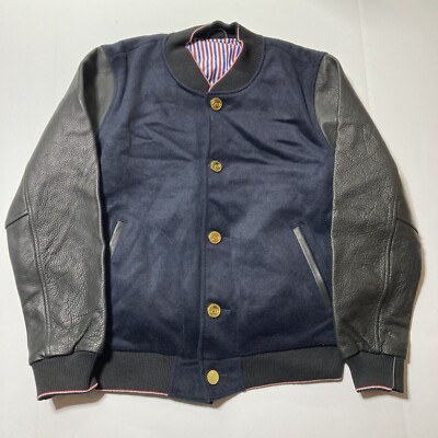 THOM BROWNE. NEW YORK ジャケット Thom Browne New York Varsity Jacket Navy And Black Size 2 | eBay