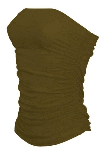 New Womens Boobtube Bandeau Strapless Ladies Side Ruched Boobtube Top 8-26 - Picture 7 of 20